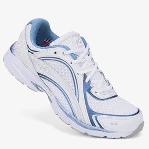 9.5W 9.5 W WIDE WIDTH Ryka Womens Sky Walk Blue White Walking Sneakers Shoes NEW